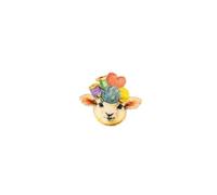 Ecusson thermocollant tête d'animaux rigolos 5,8cm x 5cm mouton pelote