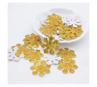 Ecusson Thermocollant Tissu flocon de neige argenté à paillettes, 120 pièces, Appliques de couture sur décoration de noël, accessoires for vêtements, sac, chapeau, patchs DIY(Gold)