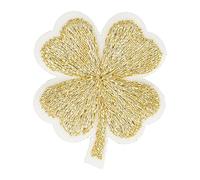 Ecusson thermocollant trèfle lurex or 3cm x 2,5cm
