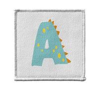Ecusson Thermocollant Vetement 7x7cm - A Anais Axel Adrien Lettre Prénom Dinosaure Dessin Enfant - Patch a Repasser pour Reparation ou Customisation T-shirt Sac Jeans Imprime en France