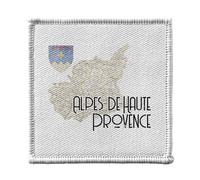 Ecusson Thermocollant Vetement 7x7cm - Alpes de Haute Provence 04 Département Carte Ancienne - Patch a Repasser pour Reparation ou Customisation T-shirt Sac Jeans Imprime en France