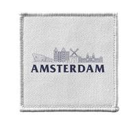 Ecusson Thermocollant Vetement 7x7cm - Amsterdam Minimalist Voyage Pays-Bas Tourisme - Patch a Repasser pour Reparation ou Customisation T-shirt Sac Jeans Imprime en France