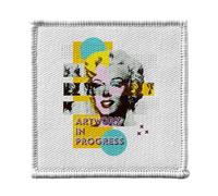 Ecusson Thermocollant Vetement 7x7cm - Artwork In progress Marilyn Pop Art 60's - Patch a Repasser pour Reparation ou Customisation T-shirt Sac Jeans Imprime en France