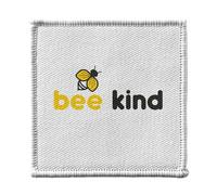 Ecusson Thermocollant Vetement 7x7cm - Bee Kind Écologie Environnement Bio Diversité - Patch a Repasser pour Reparation ou Customisation T-shirt Sac Jeans Imprime en France