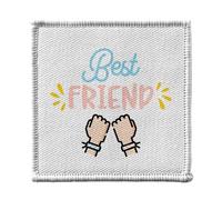 Ecusson Thermocollant Vetement 7x7cm - Best Friend Meilleure Copine Fille Amitié Copain - Patch a Repasser pour Reparation ou Customisation T-shirt Sac Jeans Imprime en France