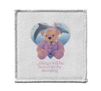 Ecusson Thermocollant Vetement 7x7cm - Better in the Morning Ourson Dauphin Collage Vintage Illustration Art Humour Psychedelique - Patch a Repasser pour Reparation ou Customisation T-shirt Sac Jeans