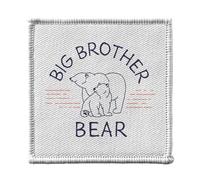 Ecusson Thermocollant Vetement 7x7cm - Big Brother Bear Family Cute Animal - Patch a Repasser pour Reparation ou Customisation T-shirt Sac Jeans Imprime en France