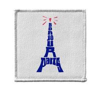 Ecusson Thermocollant Vetement 7x7cm - Bonjour Paris Tour eiffel France Voyage Ville Vacances - Patch a Repasser pour Reparation ou Customisation T-shirt Sac Jeans Imprime en France