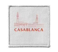Ecusson Thermocollant Vetement 7x7cm - Casablanca Minimalist Voyage Maroc Orient - Patch a Repasser pour Reparation ou Customisation T-shirt Sac Jeans Imprime en France