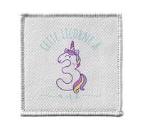 Ecusson Thermocollant Vetement 7x7cm - Cette Licorne À 3 Ans Anniversaire Celebration Enfant Cadeau - Patch a Repasser pour Reparation ou Customisation T-shirt Sac Jeans Imprime en France