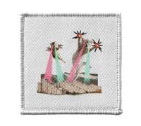 Ecusson Thermocollant Vetement 7x7cm - Chats Volants Collage Vintage Illustration Art Humour Parodie Animal Aliens - Patch a Repasser pour Reparation ou Customisation T-shirt Sac Jeans Imprime en