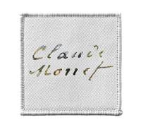 Ecusson Thermocollant Vetement 7x7cm - Claude Monet Signature Artiste Célèbre Peintre Francais Impressionisme Nature Paysage - Patch a Repasser pour Reparation ou Customisation T-shirt Sac Jeans