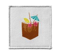 Ecusson Thermocollant Vetement 7x7cm - Cocktail Pina Coloda Poche Surprise Apéro Vacances - Patch a Repasser pour Reparation ou Customisation T-shirt Sac Jeans Imprime en France