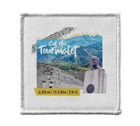 Ecusson Thermocollant Vetement 7x7cm - Col du Tourmalet Collage Vélo France Cyclisme Tour Course Pyrénées - Patch a Repasser pour Reparation ou Customisation T-shirt Sac Jeans Imprime en France