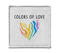 Ecusson Thermocollant Vetement 7x7cm - Colors of Love Coeur LGBTQ+ Gay Lesbien Trans - Patch a Repasser pour Reparation ou Customisation T-shirt Sac Jeans Imprime en France