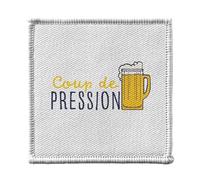 Ecusson Thermocollant Vetement 7x7cm - Coup de Pression Apéro Bar Bière Pinte - Patch a Repasser pour Reparation ou Customisation T-shirt Sac Jeans Imprime en France