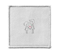 Ecusson Thermocollant Vetement 7x7cm - Dessin Couple se Tenant par la Main Coeur Illustration Saint Valentin - Patch a Repasser pour Reparation ou Customisation T-shirt Sac Jeans Imprime en France