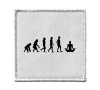 Ecusson Thermocollant Vetement 7x7cm - Evolution Méditation Yoga Bien-etre Zen - Patch a Repasser pour Reparation ou Customisation T-shirt Sac Jeans Imprime en France