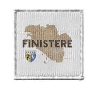 Ecusson Thermocollant Vetement 7x7cm - Finistère 29 Departement Quimper Carte Ancienne Bretagne - Patch a Repasser pour Reparation ou Customisation T-shirt Sac Jeans Imprime en France
