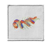 Ecusson Thermocollant Vetement 7x7cm - Fougère et Serpent Botanique Collage Nature Fleurs Vintage Illustration - Patch a Repasser pour Reparation ou Customisation T-shirt Sac Jeans Imprime en France