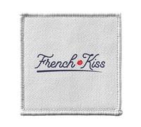 Ecusson Thermocollant Vetement 7x7cm - French Kiss Amour Bisou Amoureux Coeur - Patch a Repasser pour Reparation ou Customisation T-shirt Sac Jeans Imprime en France