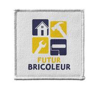 Ecusson Thermocollant Vetement 7x7cm - Futur Bricoleur Métier Manuel Maison - Patch a Repasser pour Reparation ou Customisation T-shirt Sac Jeans Imprime en France