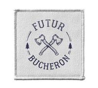 Ecusson Thermocollant Vetement 7x7cm - Futur Bûcheron Forêt Métier Manuel - Patch a Repasser pour Reparation ou Customisation T-shirt Sac Jeans Imprime en France