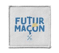 Ecusson Thermocollant Vetement 7x7cm - Futur Maçon Métier Manuel Construction - Patch a Repasser pour Reparation ou Customisation T-shirt Sac Jeans Imprime en France