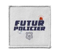 Ecusson Thermocollant Vetement 7x7cm - Futur Policier Métier Avenir Loi Sécurité - Patch a Repasser pour Reparation ou Customisation T-shirt Sac Jeans Imprime en France
