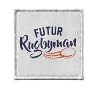Ecusson Thermocollant Vetement 7x7cm - Futur Rugbyman Sport Passion Rugby - Patch a Repasser pour Reparation ou Customisation T-shirt Sac Jeans Imprime en France