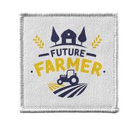 Ecusson Thermocollant Vetement 7x7cm - Future Farmer Agriculture Job - Patch a Repasser pour Reparation ou Customisation T-shirt Sac Jeans Imprime en France