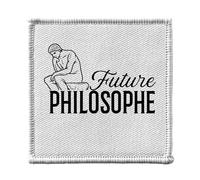 Ecusson Thermocollant Vetement 7x7cm - Future Philosophe Passion Métier - Patch a Repasser pour Reparation ou Customisation T-shirt Sac Jeans Imprime en France