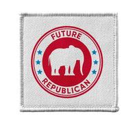 Ecusson Thermocollant Vetement 7x7cm - Future Republican Politics Humor - Patch a Repasser pour Reparation ou Customisation T-shirt Sac Jeans Imprime en France