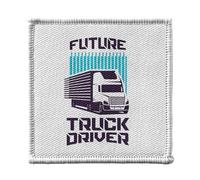 Ecusson Thermocollant Vetement 7x7cm - Future Truck Driver Job Passion - Patch a Repasser pour Reparation ou Customisation T-shirt Sac Jeans Imprime en France
