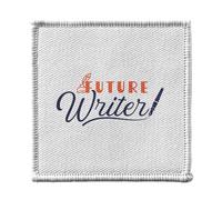 Ecusson Thermocollant Vetement 7x7cm - Future Writer Book Job - Patch a Repasser pour Reparation ou Customisation T-shirt Sac Jeans Imprime en France