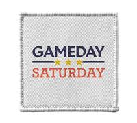 Ecusson Thermocollant Vetement 7x7cm - Gameday Saturday Sport Football Rugby Basketball - Patch a Repasser pour Reparation ou Customisation T-shirt Sac Jeans Imprime en France