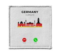 Ecusson Thermocollant Vetement 7x7cm - Germany Is Calling Me Architecture Berlin - Patch a Repasser pour Reparation ou Customisation T-shirt Sac Jeans Imprime en France