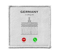 Ecusson Thermocollant Vetement 7x7cm - Germany Is Calling Me Brandenburg Berlin Heritage - Patch a Repasser pour Reparation ou Customisation T-shirt Sac Jeans Imprime en France