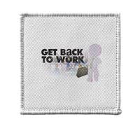 Ecusson Thermocollant Vetement 7x7cm - Get Back To Work Collage Vintage Illustration Art Humour Meme 2000 - Patch a Repasser pour Reparation ou Customisation T-shirt Sac Jeans Imprime en France