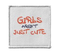 Ecusson Thermocollant Vetement 7x7cm - Girls aren't just Cute Féminisme - Patch a Repasser pour Reparation ou Customisation T-shirt Sac Jeans Imprime en France