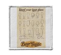 Ecusson Thermocollant Vetement 7x7cm - Guide de la Bière - Connaitre son Verre a Bière Patch a Repasser pour Reparation ou Customisation T-shirt Sac Jeans Imprime en France
