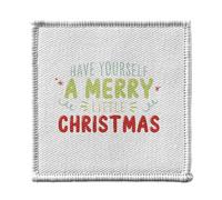 Ecusson Thermocollant Vetement 7x7cm - Have Yourself a Merry Little Christmas Noel Hiver Cadeau - Patch a Repasser pour Reparation ou Customisation T-shirt Sac Jeans Imprime en France