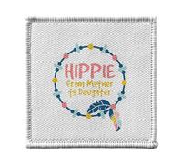 Ecusson Thermocollant Vetement 7x7cm - Hippie from Mother to Daughter Bohemian Family Mom - Patch a Repasser pour Reparation ou Customisation T-shirt Sac Jeans Imprime en France