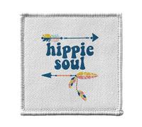 Ecusson Thermocollant Vetement 7x7cm - Hippie Soul L'Âme d'un Hippie Flèches Etats-Unis Culture - Patch a Repasser pour Reparation ou Customisation T-shirt Sac Jeans Imprime en France