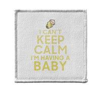 Ecusson Thermocollant Vetement 7x7cm - I can't Keep Calm I'm Having a Baby Parodie Maman - Patch a Repasser pour Reparation ou Customisation T-shirt Sac Jeans Imprime en France