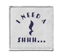 Ecusson Thermocollant Vetement 7x7cm - I need a Silence Musique Musicien Instrument - Patch a Repasser pour Reparation ou Customisation T-shirt Sac Jeans Imprime en France