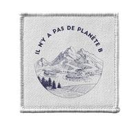 Ecusson Thermocollant Vetement 7x7cm - Il n'y a pas de planète B Écologie Environnement Biodiversité - Patch a Repasser pour Reparation ou Customisation T-shirt Sac Jeans Imprime en France