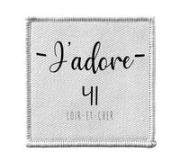 Ecusson Thermocollant Vetement 7x7cm - J'Adore 41 Loir Et Cher Blois Departement France Region - Patch a Repasser pour Reparation ou Customisation T-shirt Sac Jeans Imprime en France