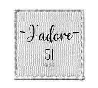 Ecusson Thermocollant Vetement 7x7cm - J'Adore 51 Marne Departement France Region Chalons En Champagne - Patch a Repasser pour Reparation ou Customisation T-shirt Sac Jeans Imprime en France