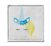 Ecusson Thermocollant Vetement 7x7cm - Je Suis Une Licorne Laissez-Moi Dormir S'il Vous Plaît Dessin Corne Oreilles Yeux Crinière Animaux Fantastiques - Patch a Repasser pour Reparation ou